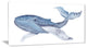 "Large Watercolor Whale" Canvas Print