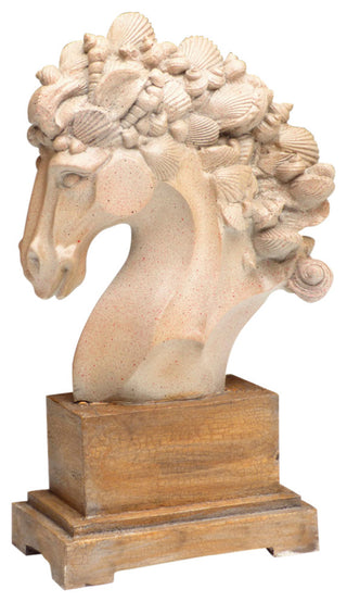 Horse Head With Sea Shell Mane Statue