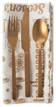DII Gold Christmas Collage Napkin, Set of 6