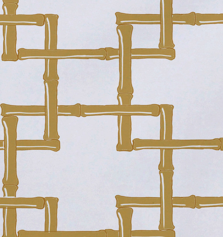 18"x14" Bamboo 2, Geometric Print Placemat, Gold, Set of 4