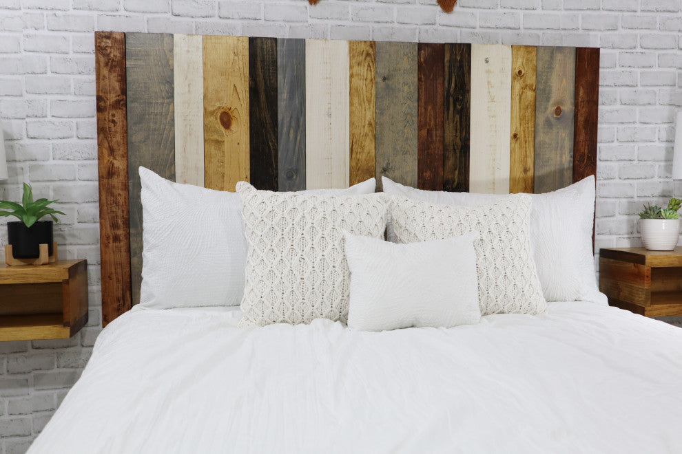 Handcrafted Headboard, Leaner Style, Rustic Mix, Twin