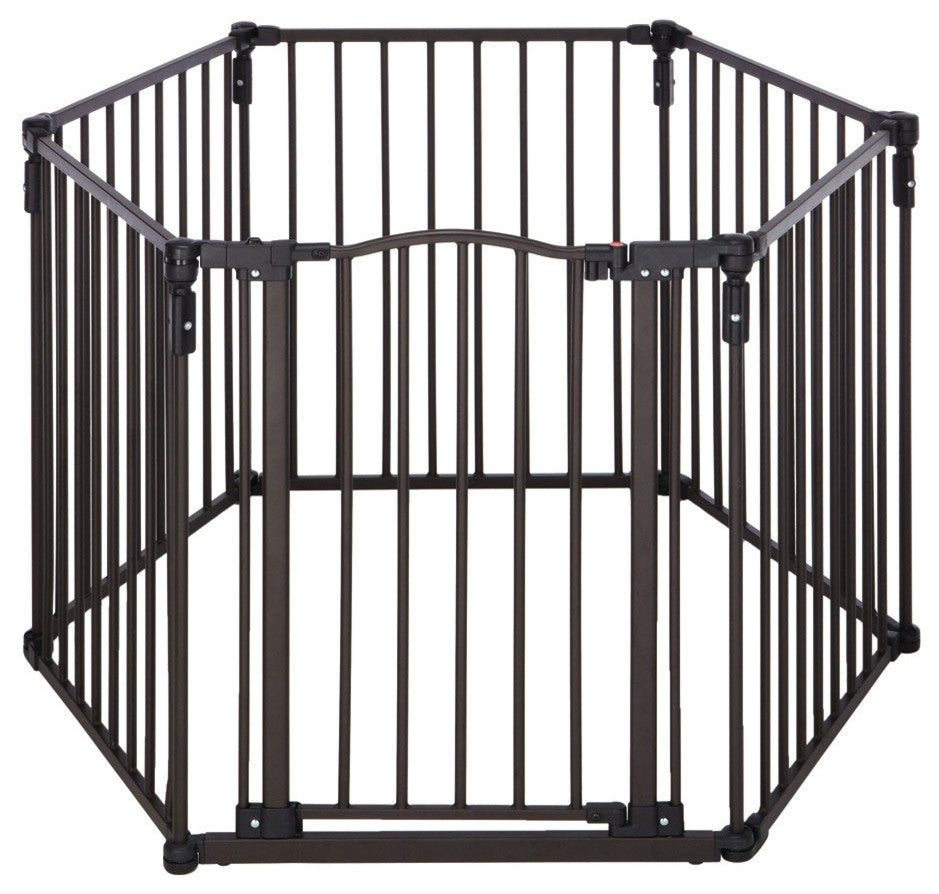 North States 3-In-1 Arched Decor Metal Superyard Six-Panel, Bronze, 24"X30"