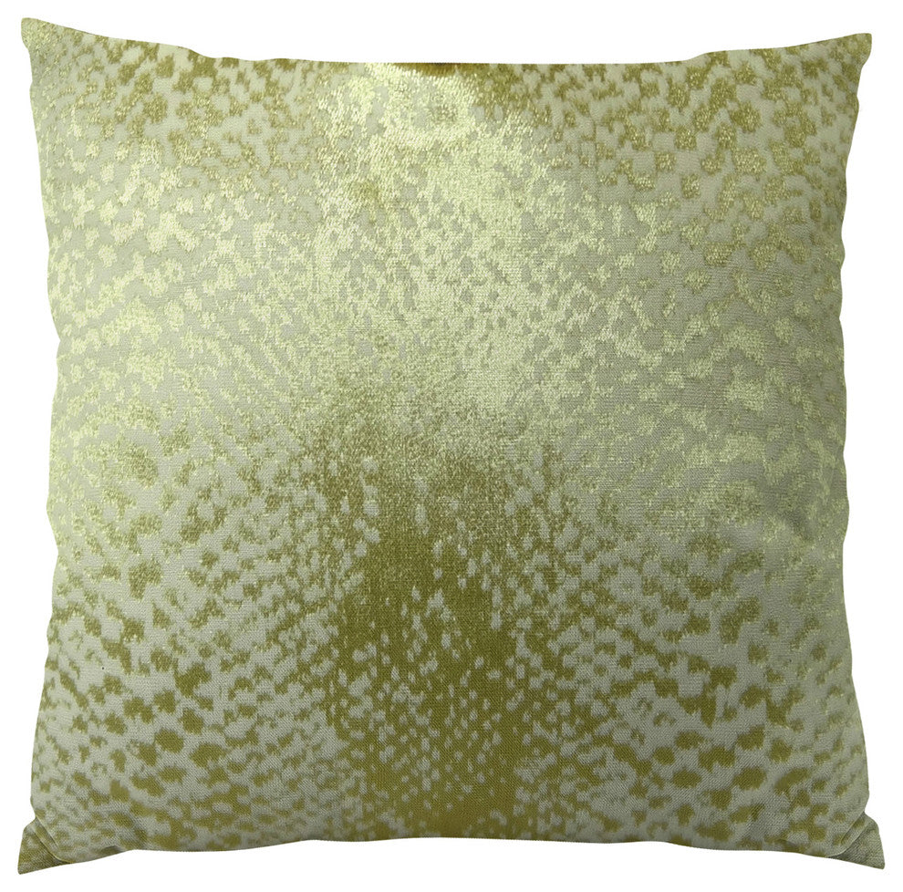 Plutus Hidden World Gold Handmade Throw Pillow, (Double sided  18" x 18")