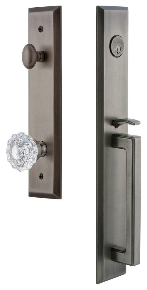 Fifth Avenue 1-Piece Dummy Handleset, D Grip and Versailles Knob, 849642