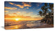 "Paradise Tropical Island Beach With Palms" Seascape Wall Art, 32"x16"