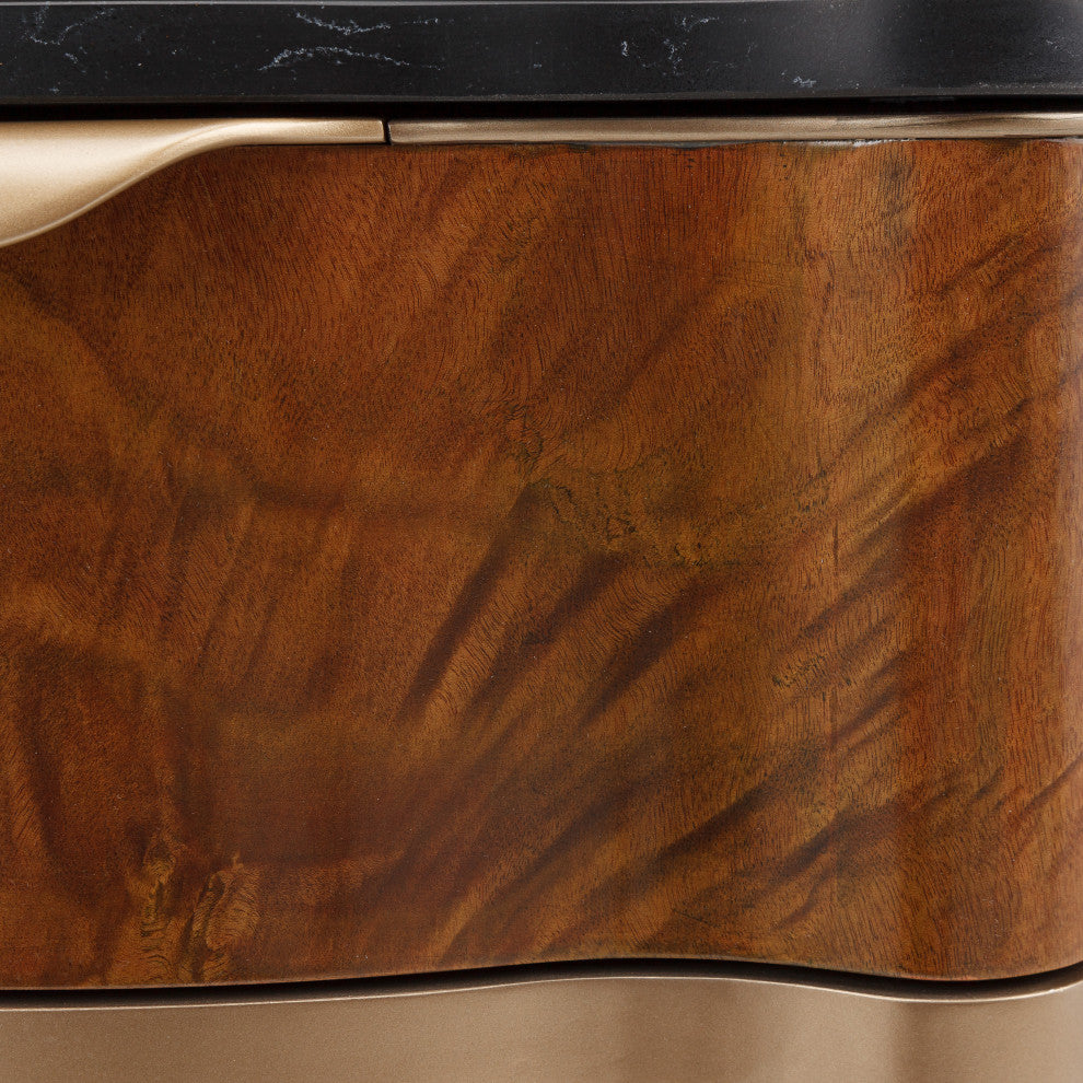 Malibu Crest End Table - Crotch Mahogany