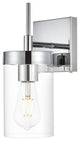 1 Light Chrome And Clear Bath Sconce
