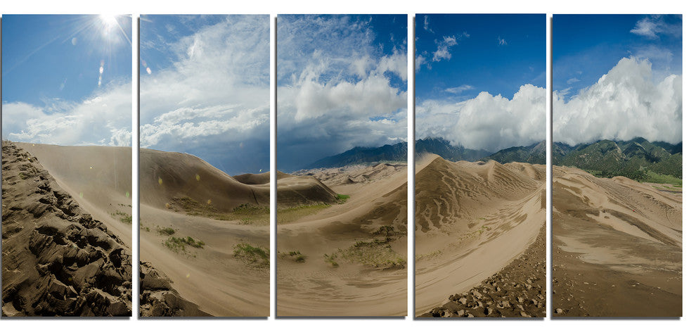 "Massive Sand Dunes Panorama" Landscape Print Wall Artwork, 5 Panels, 60"x28"