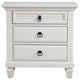 Benzara BM171807 Pine Wood 3 Drawer Nightstand In White