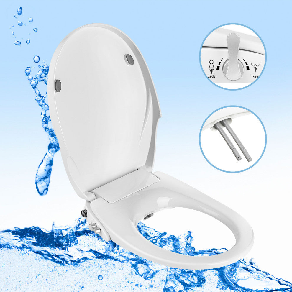 Empava Heated Toilet Seat With Warm Air Dryer and Wash Functions, White