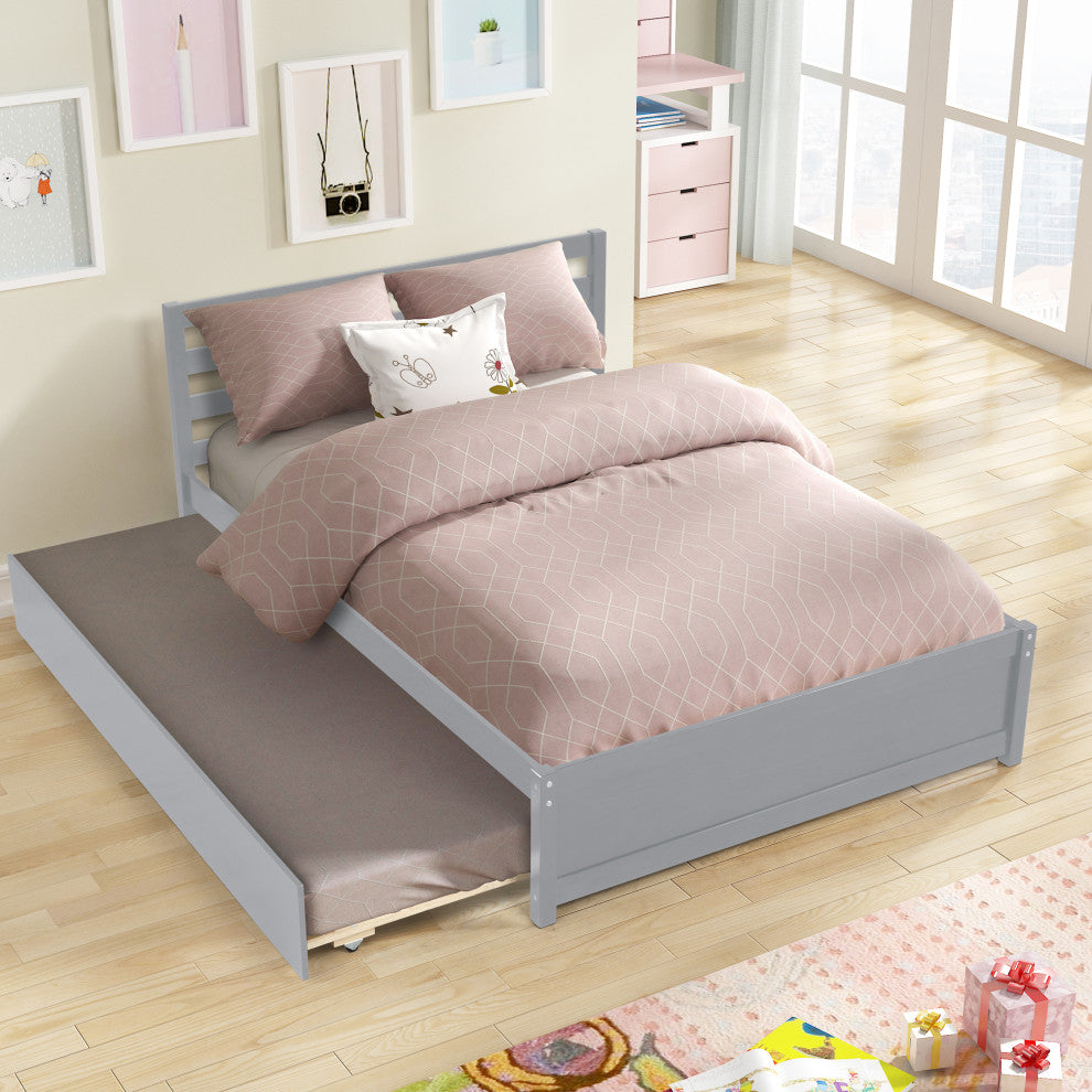 Gewnee Full Size Wood Platform Bed Frame