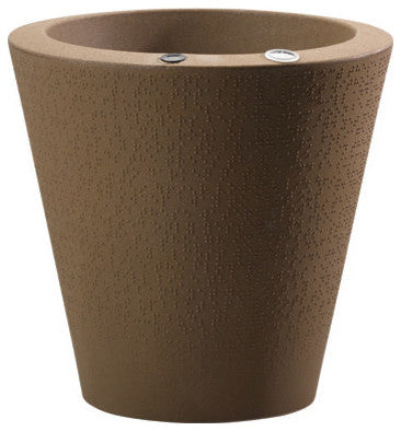 TruDrop Dot Modern Self Watering Planter, Mocha, 20''