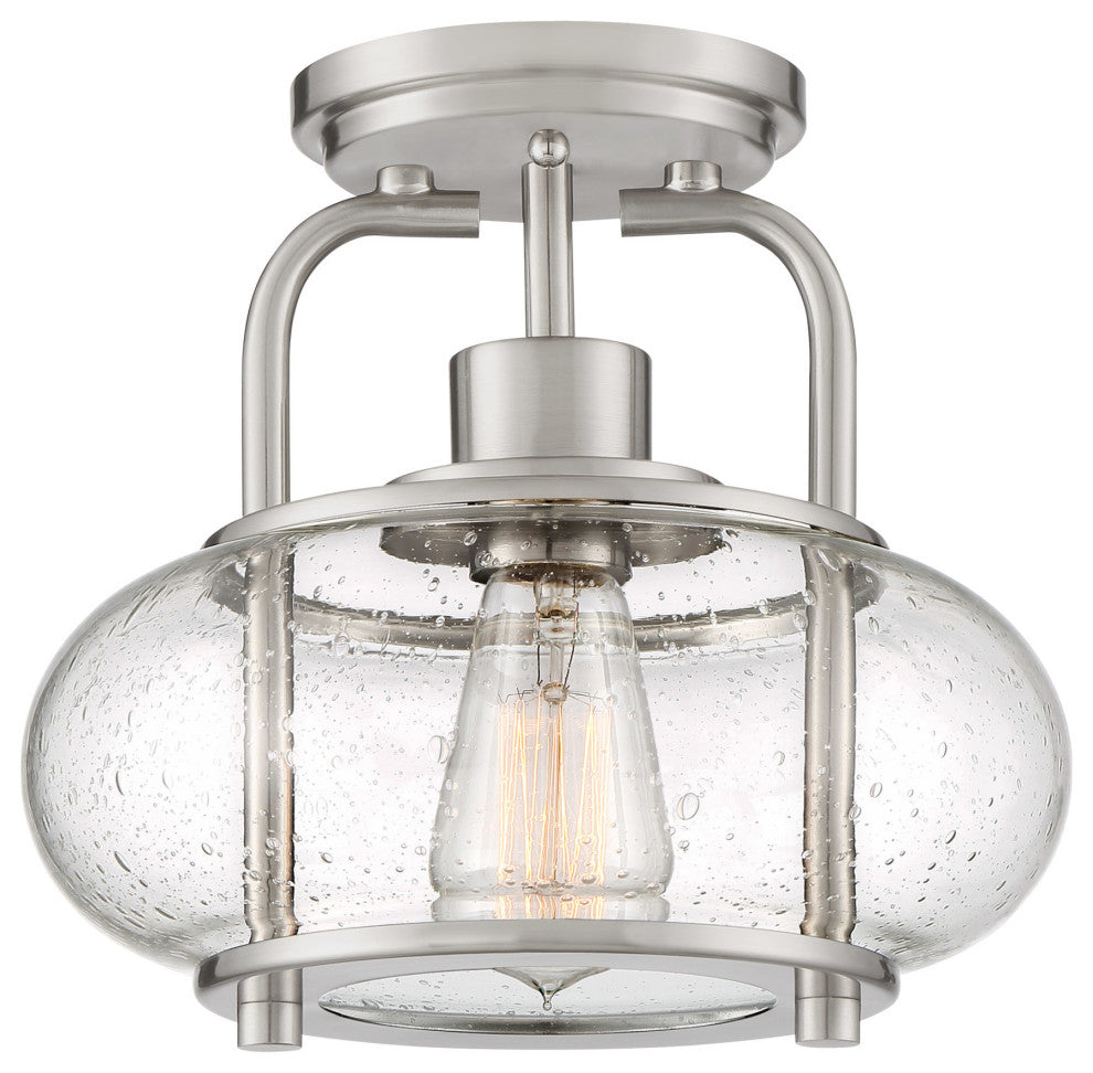 Trilogy 1-Light Semi-Flush Mount, Brushed Nickel