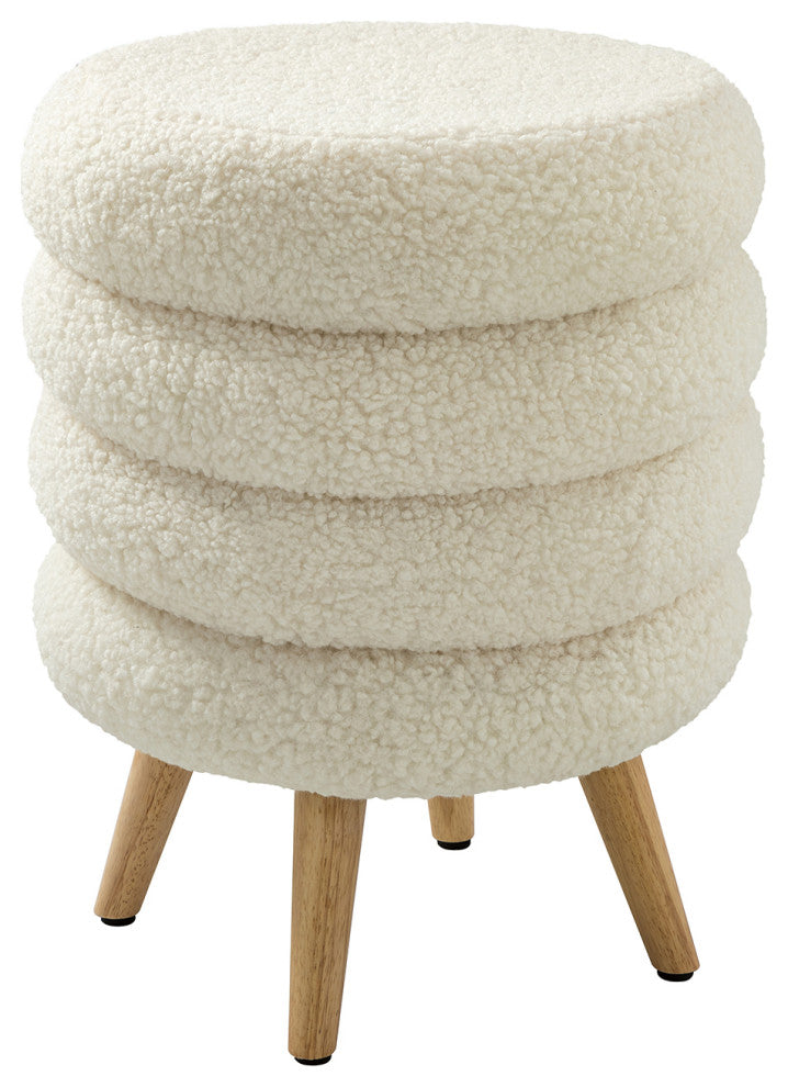 Flavio 15.7"W Ottoman, Ivory