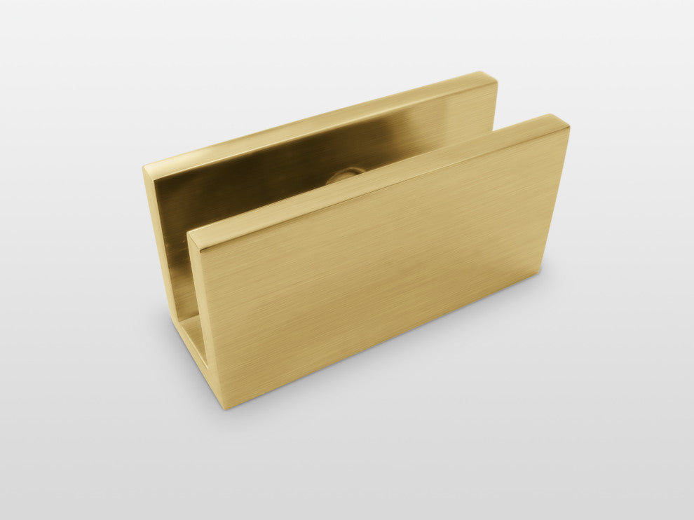 78"x69.25" Frameless Shower Door Wall Hinge, Satin Brass
