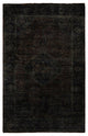 Overdyed One-of-a-Kind Hand-Knotted Area Rug Black, 4' 2" x 6' 3"