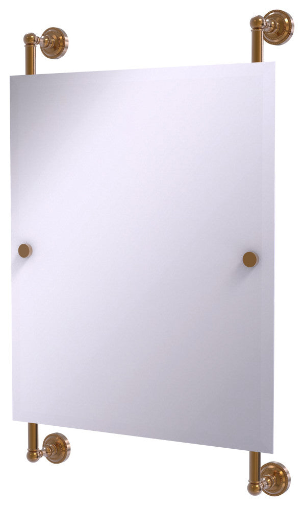 Dottingham Frameless Rail Mounted Mirror, Brushed Bronze