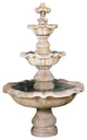 Three Tier Renaissance Outdoor Fountain, Trevia Grey Stone
