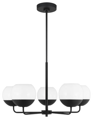 Alvin Five Light Chandelier, Midnight Black