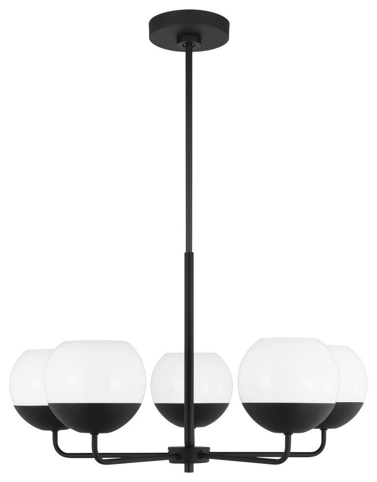 Alvin Five Light Chandelier, Midnight Black