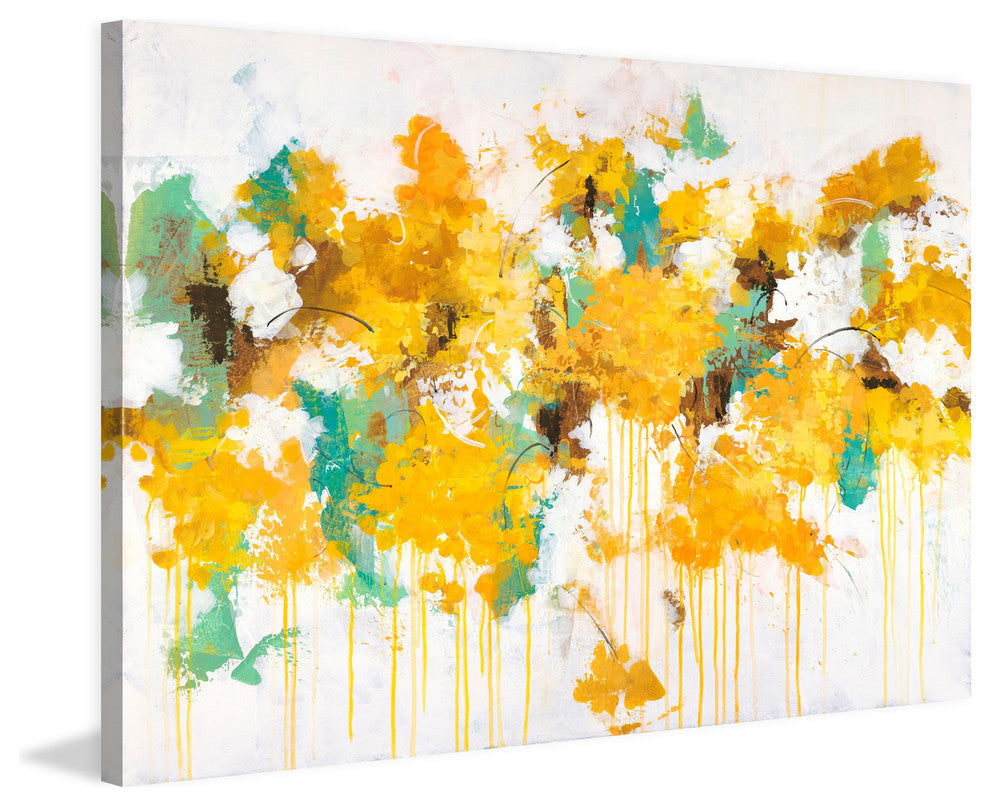 "Flower Friends" by Julie Joy Painting Print Wrapped Canvas, 45x30