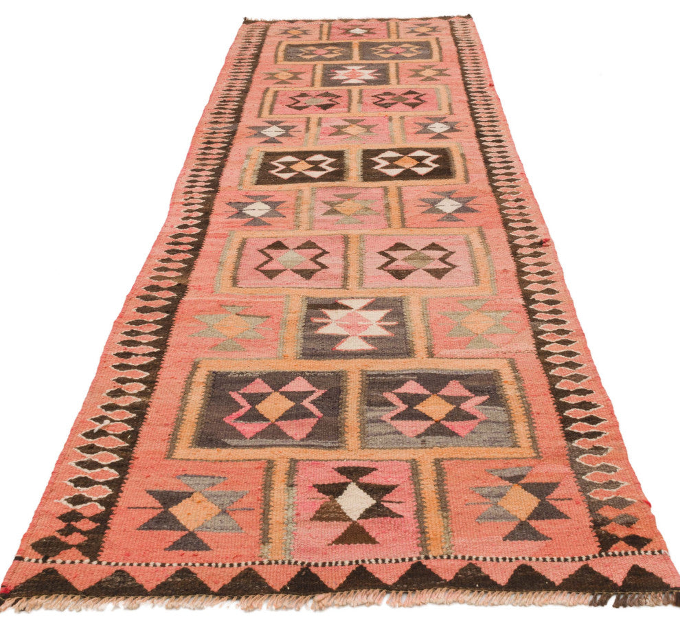 Vintage Turkish Kilim Runner 3' 3" x 9' 8", 39 in. x 116 in.