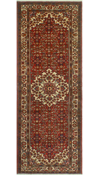 Fine Vintage Distressed Arslan Red/Ivory Runner, 3'6 x 9'7
