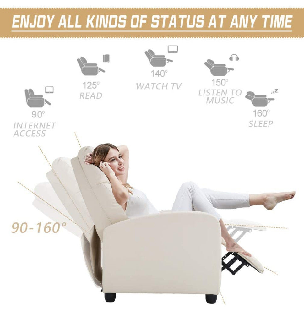 Modern Recliner Chair for Living Room, Beige