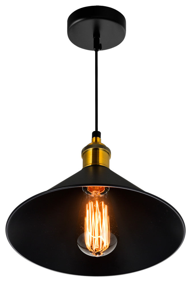 Brave 1 Light Down Mini Pendant With Black Finish