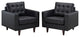 Modern Black Empress Armchair Leather Set of 2