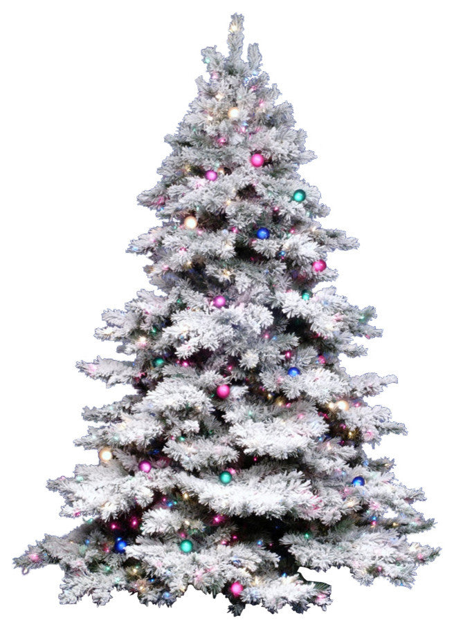 Vickerman Flocked Alaskan Pine Tree, 3', Clear Lights