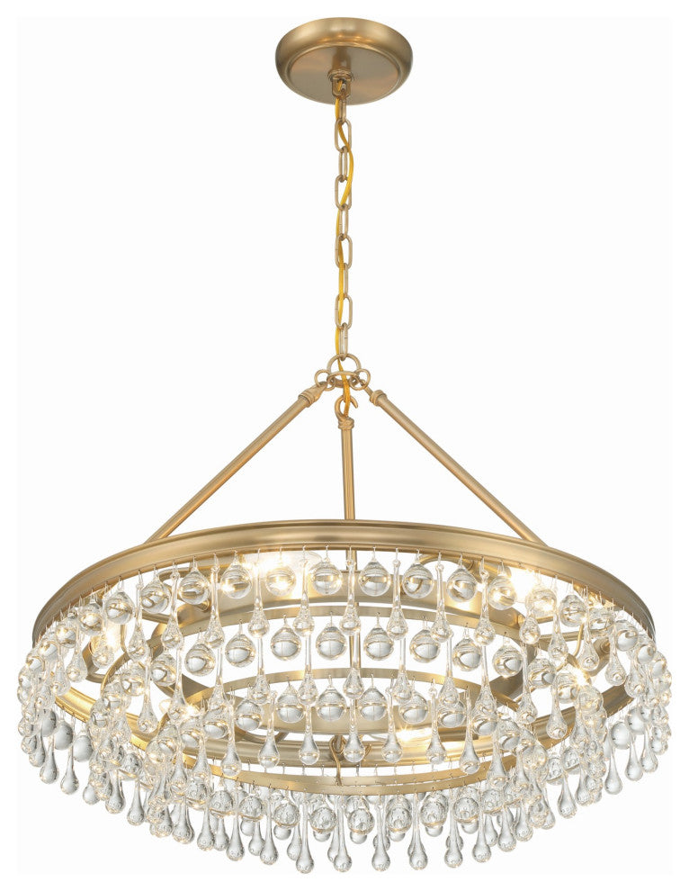 Crystorama Lighting Group 237 Calypso 6 Light 25"W Crystal - Vibrant Gold