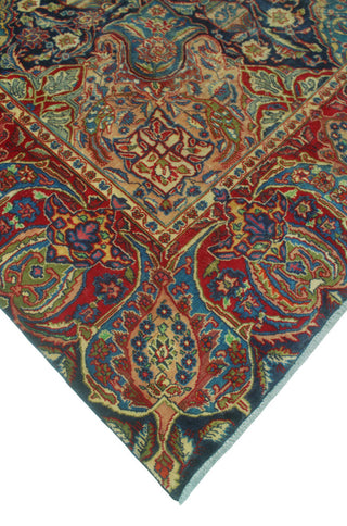 Fine Vintage Distressed Bernal Navy/Red Rug, 9'9 x 12'3