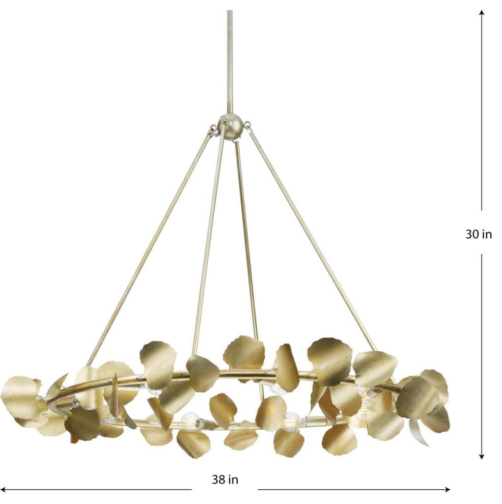 Laurel Collection 8-Light Transitional Chandelier, Gilded Silver