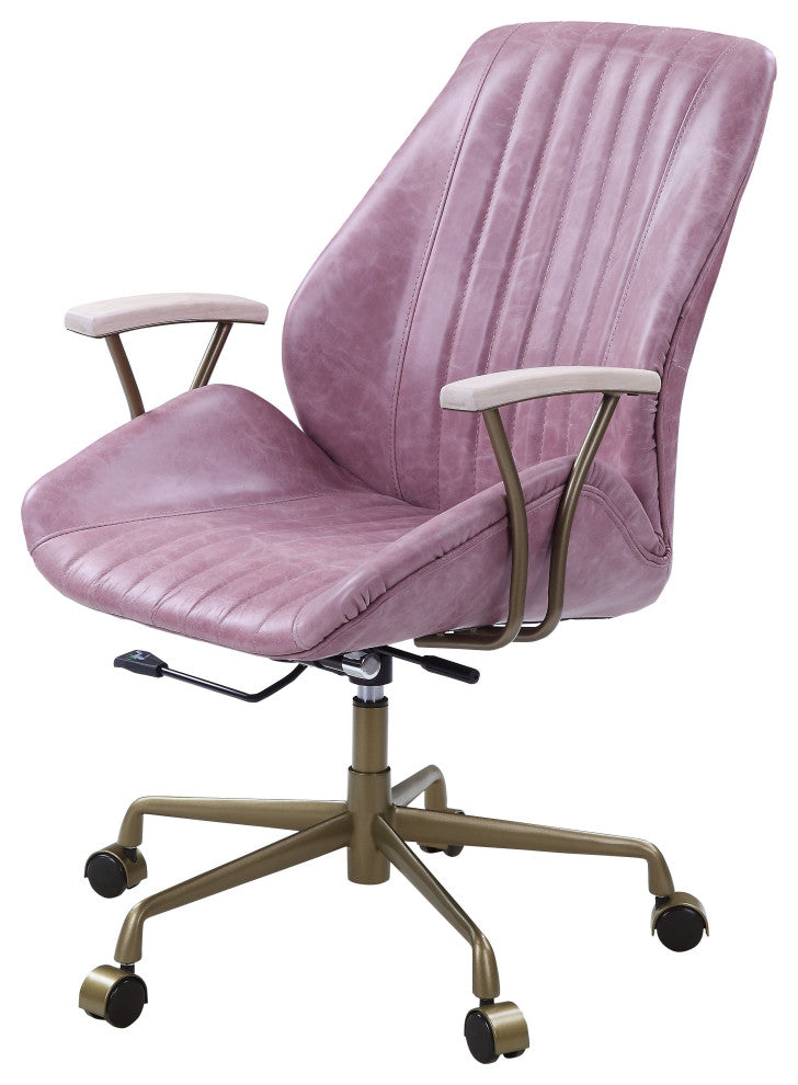 ACME Hamilton Office Chair, Pink Top Grain Leather