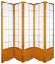 6' Tall Zen Shoji Screen, Honey, 5 Panels