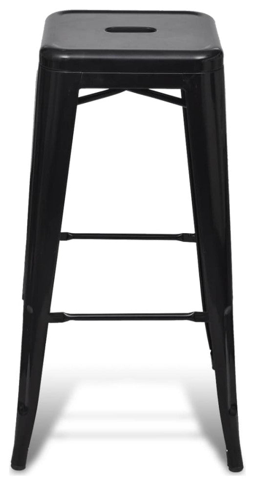 vidaXL Bar Stools 6 pcs Black Steel