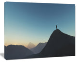Man Looking from Mountain, Landscape Canvas Art Print, 60x40