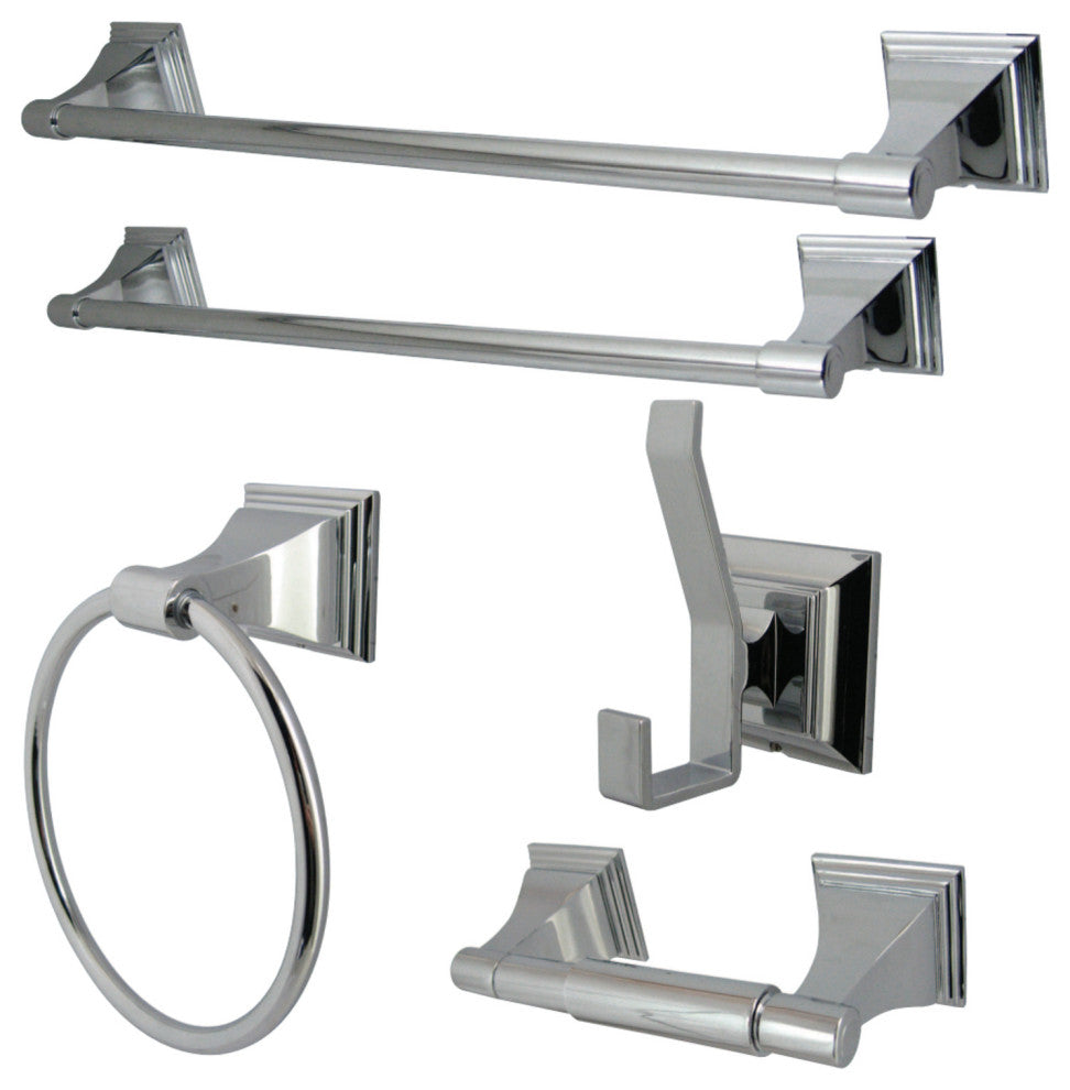 Kingston Brass 5-Piece Bathroom Accessory Set, Polished Chrome