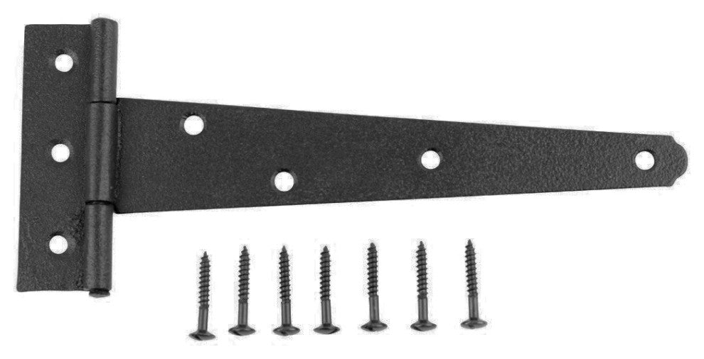 3 T Strap Door Hinge Black RSF Black Iron Light Duty 7" |