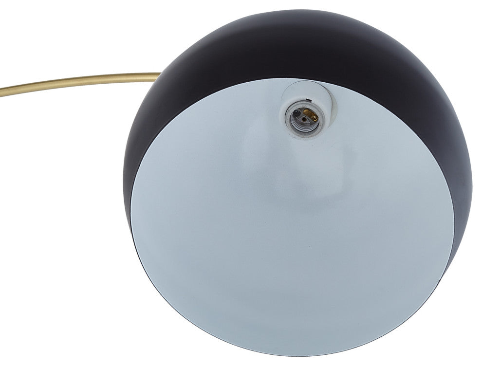 Inspired Home Katana Floor Lamp, Marble Stone Base, Black