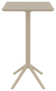 Sky Square Folding Bar Table 24 inch Taupe