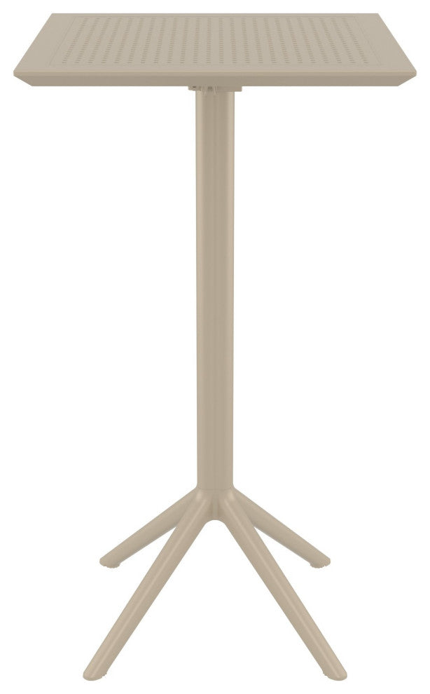 Sky Square Folding Bar Table 24 inch Taupe