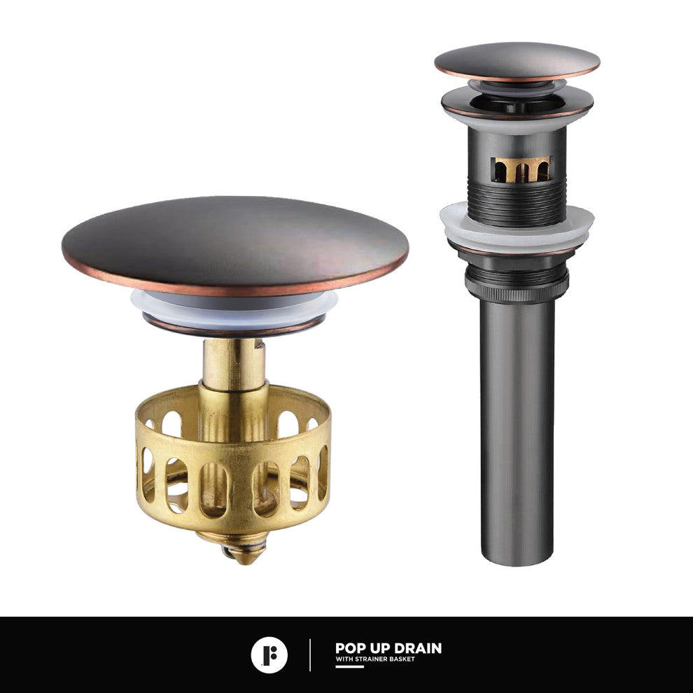 Fine Fixtures Modern Single Hole Bathroom Sink Faucet with Pop-up Drain