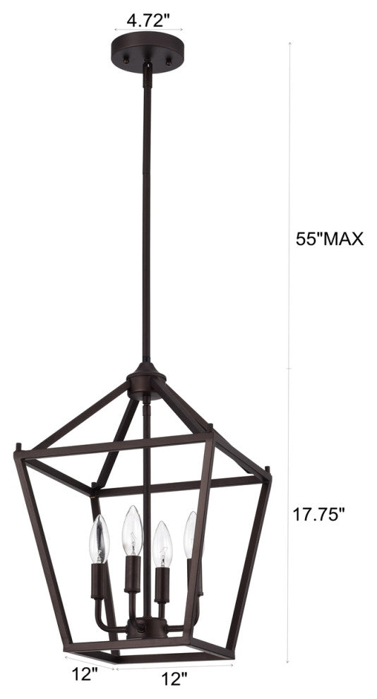 Ironclad Industrial Oil Rubbed Bronze Inverted Pendant Ceiling Fixture 12" Wide