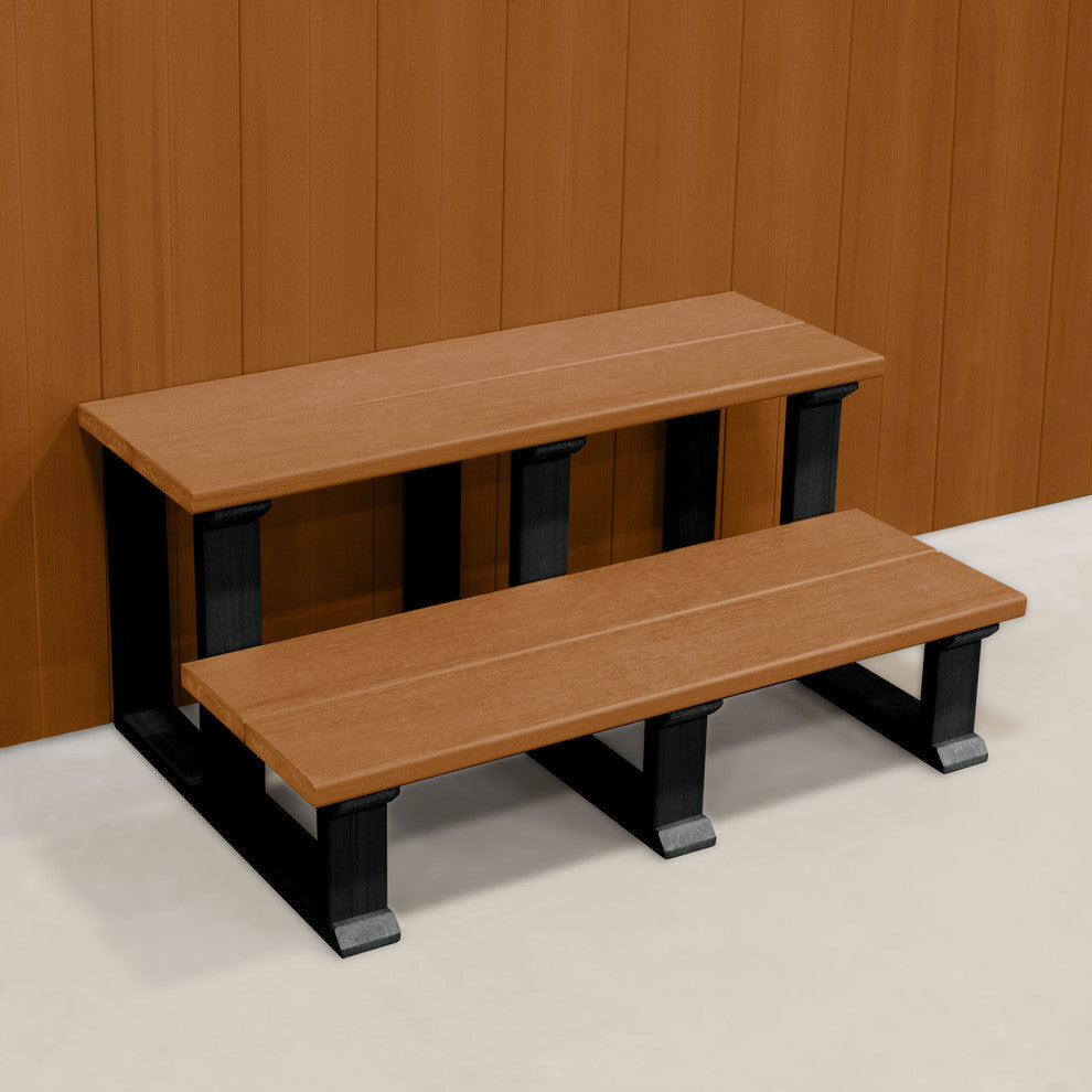 Spa 2-Tier Steps, 32", Redwood