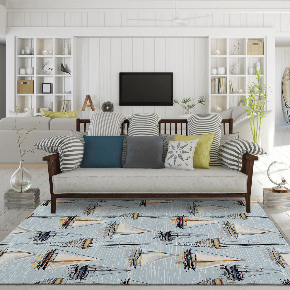 Indoor/Outdoor Harbor HA8 Sky Machine Washable 10' x 14' Rug