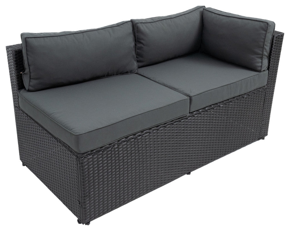 6-Pieces Outdoor Rattan Reversible Patio Sectional With Storage With Cushions