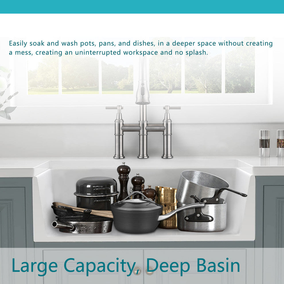 33" L X 20" W Arch Edge Apron Front Kitchen Sink