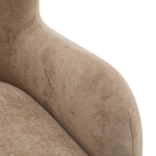 GDF Studio Wingback Fabric Accent Chair With Solid Birch Legs, Camel